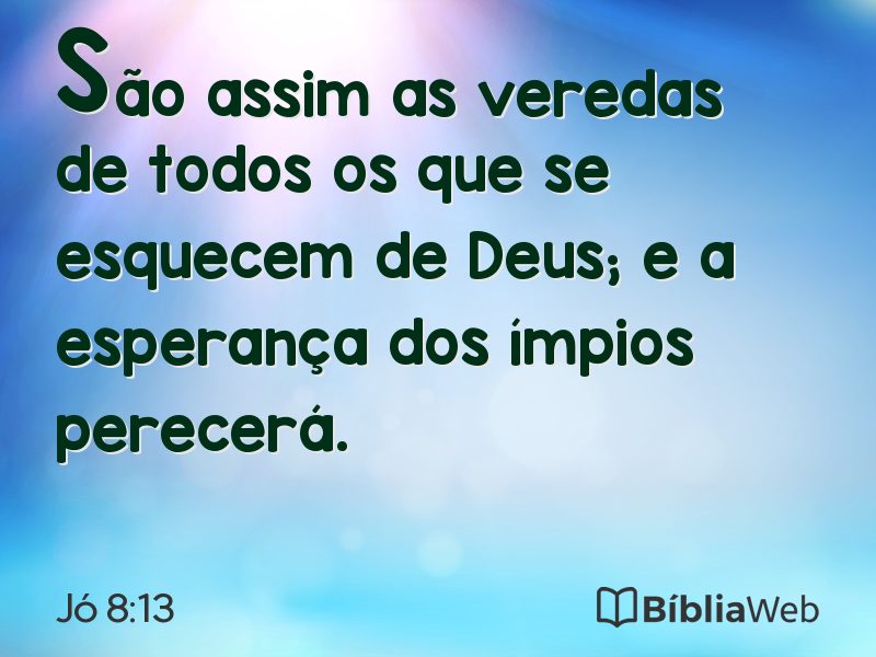Jó 8:13 em imagem para compartilhar