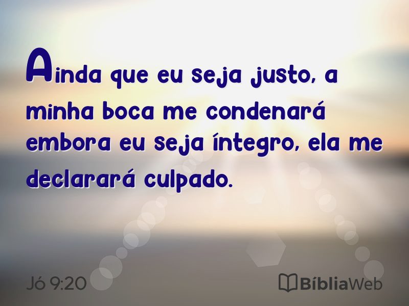 Jó 9:20 em imagem para compartilhar