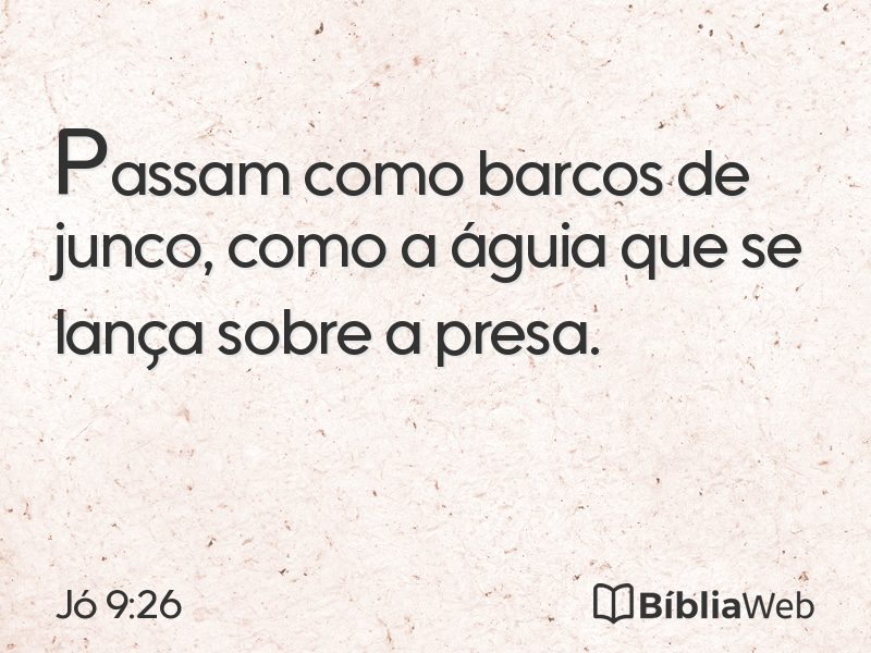 Jó 9:26 em imagem para compartilhar