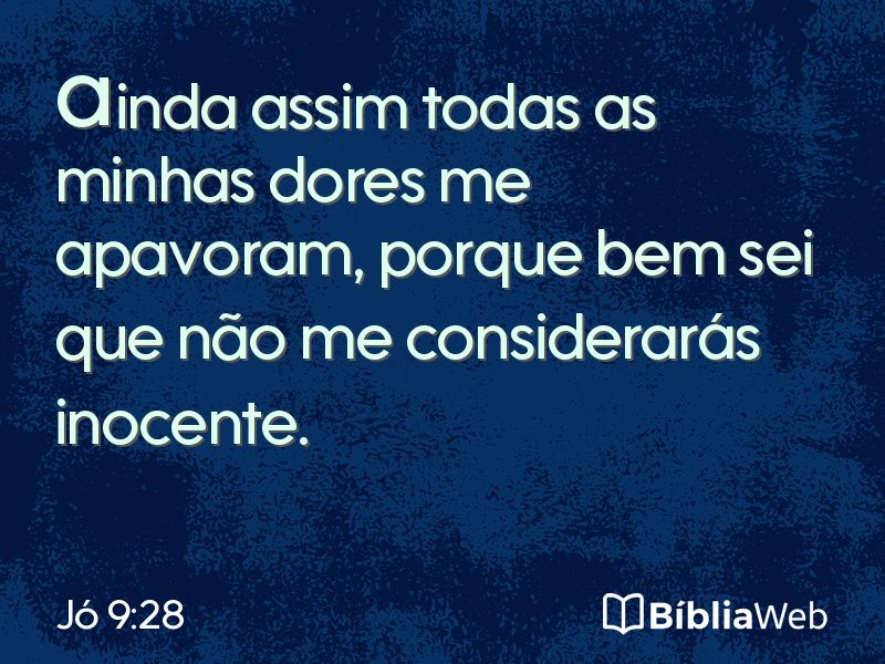 Jó 9:28 em imagem para compartilhar