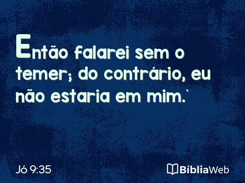 Jó 9:35 em imagem para compartilhar