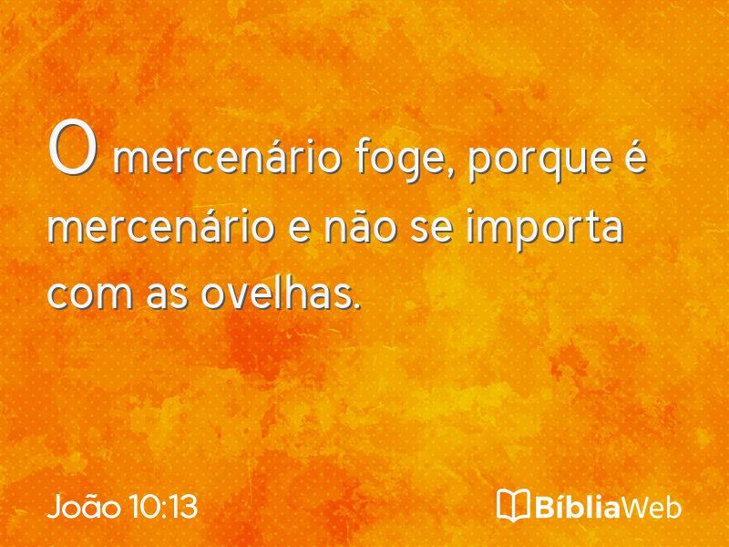 João 10:13 em imagem para compartilhar