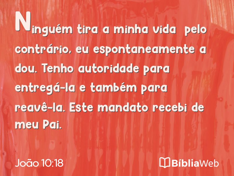 João 10:18 em imagem para compartilhar