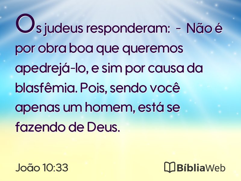 João 10:33 em imagem para compartilhar