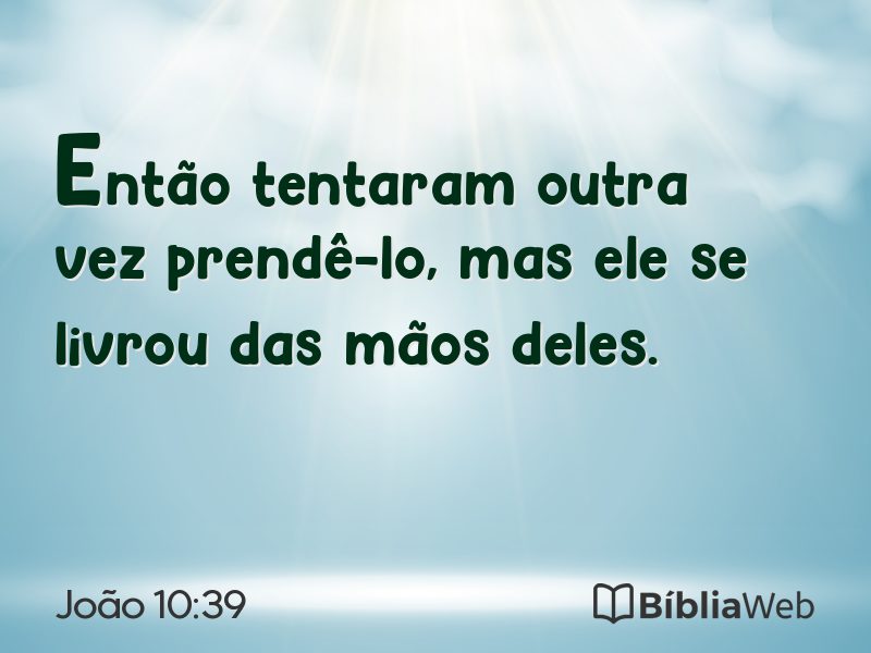 João 10:39 em imagem para compartilhar