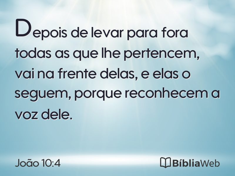 João 10:4 em imagem para compartilhar