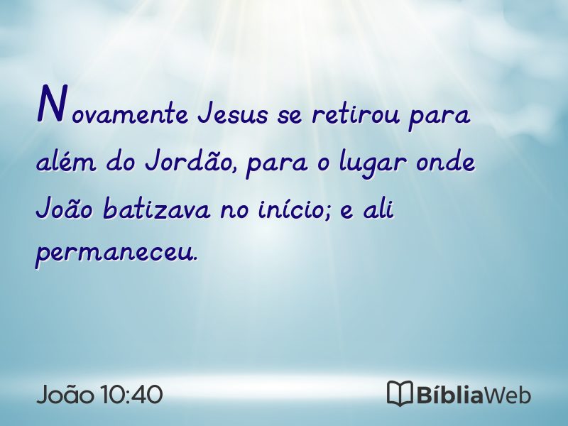 João 10:40 em imagem para compartilhar