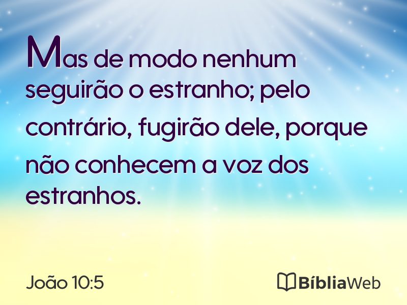 João 10:5 em imagem para compartilhar