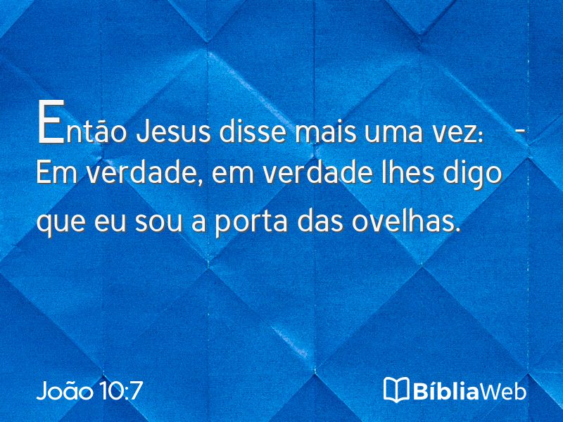 João 10:7 em imagem para compartilhar