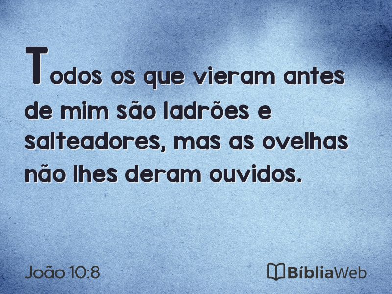 João 10:8 em imagem para compartilhar