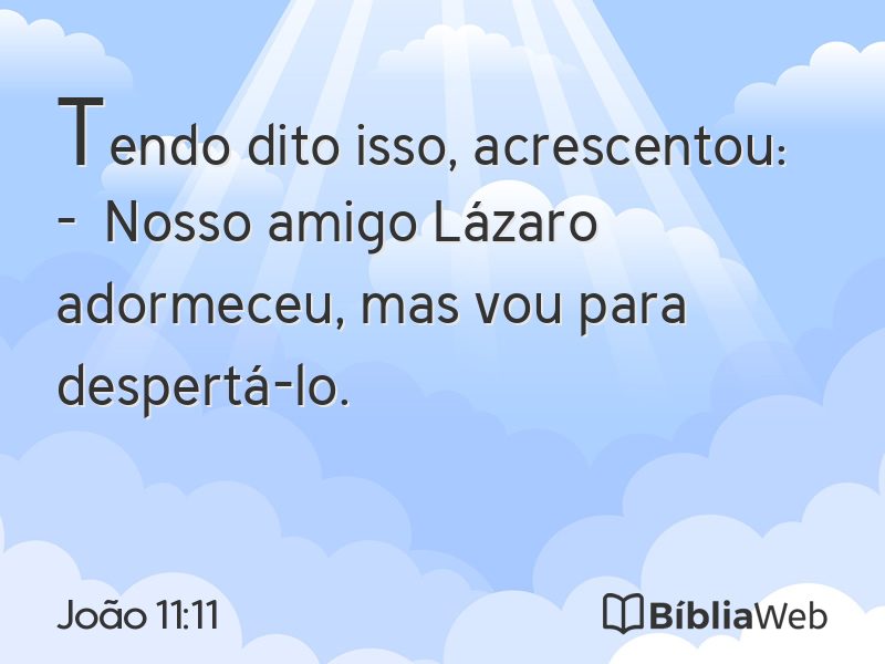 João 11:11 em imagem para compartilhar
