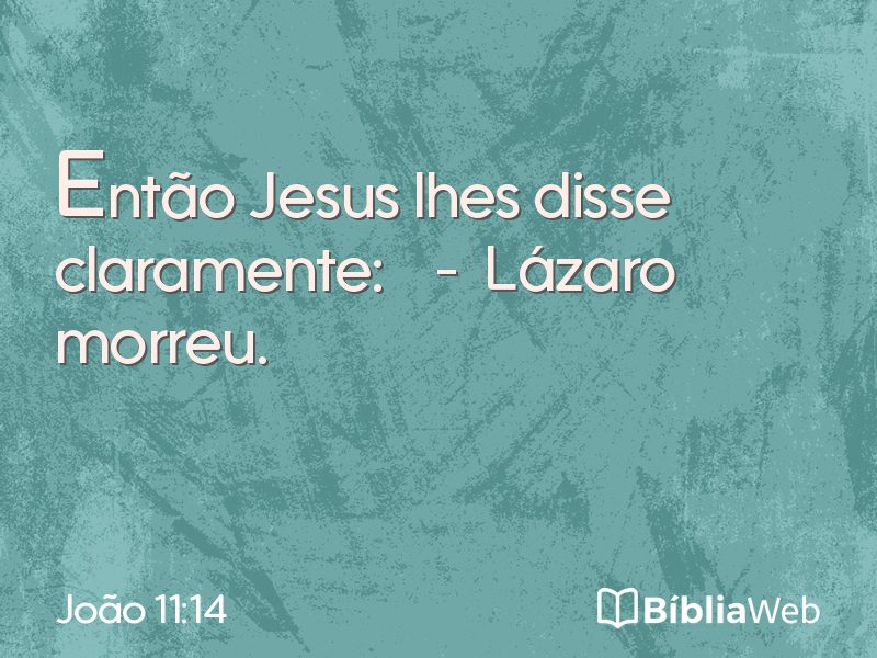 João 11:14 em imagem para compartilhar