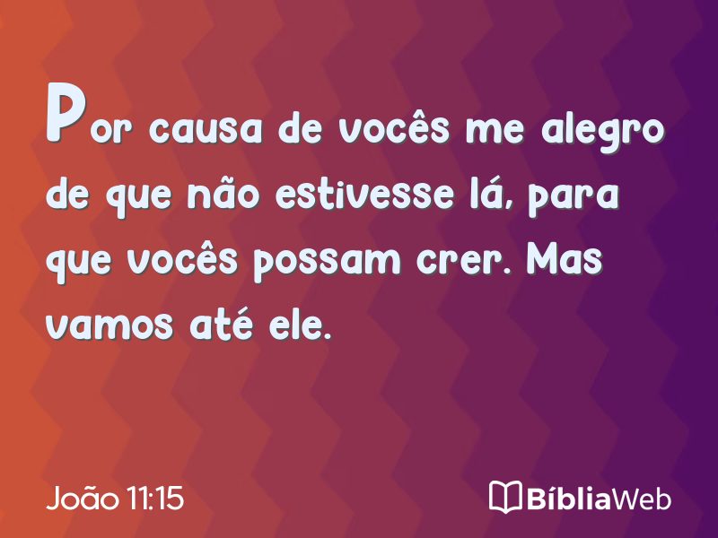 João 11:15 em imagem para compartilhar