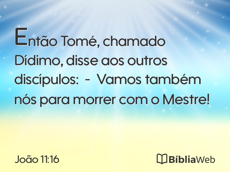 João 11:16 em imagem para compartilhar