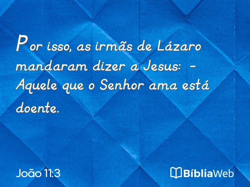 João 11:3 em imagem para compartilhar