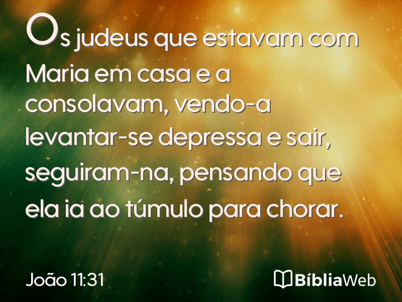 João 11:31 em imagem para compartilhar
