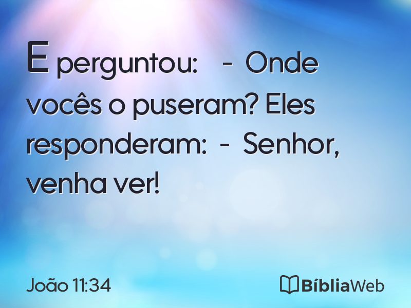João 11:34 em imagem para compartilhar