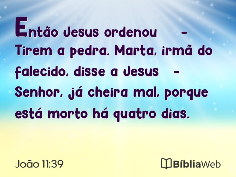 João 11:39 em imagem para compartilhar
