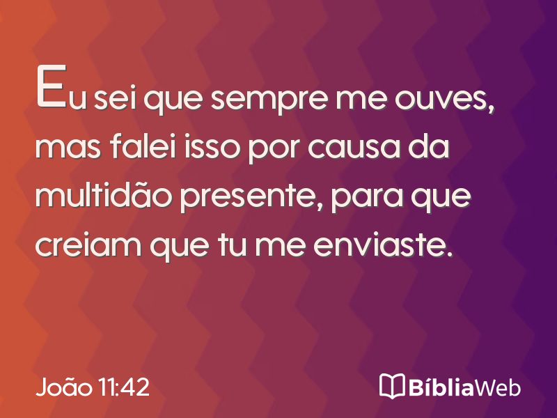 João 11:42 em imagem para compartilhar