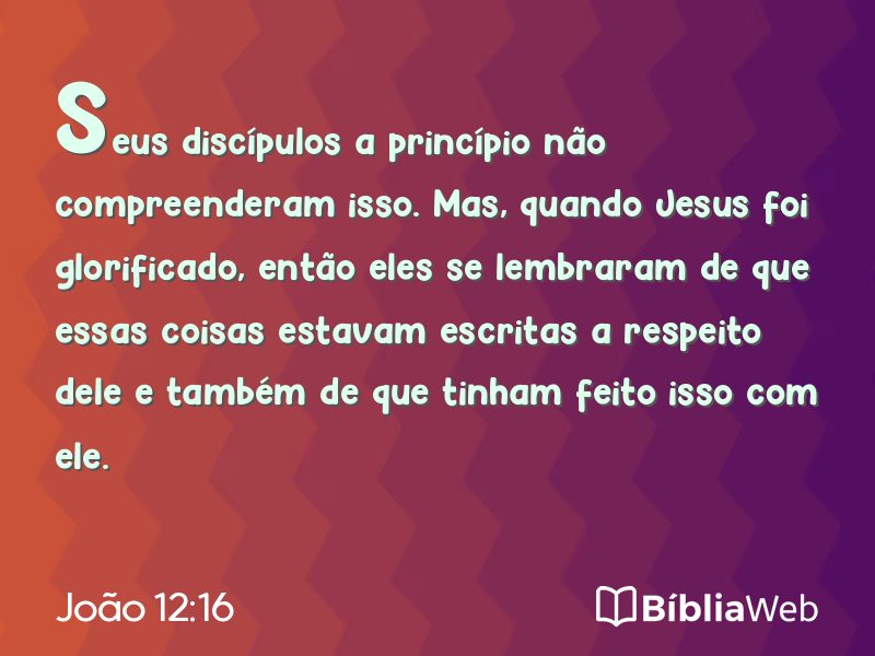 João 12:16 em imagem para compartilhar