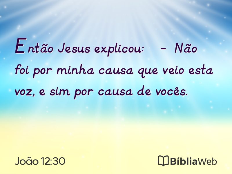 João 12:30 em imagem para compartilhar