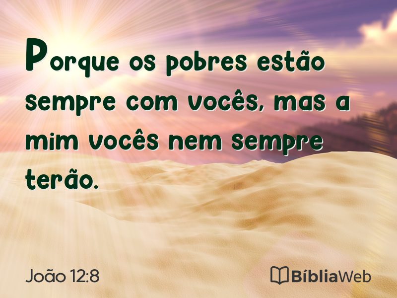 João 12:8 em imagem para compartilhar