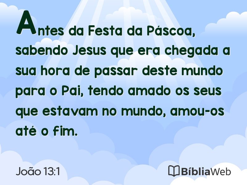 João 13:1 em imagem para compartilhar