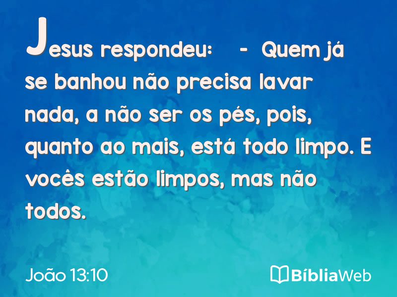 João 13:10 em imagem para compartilhar