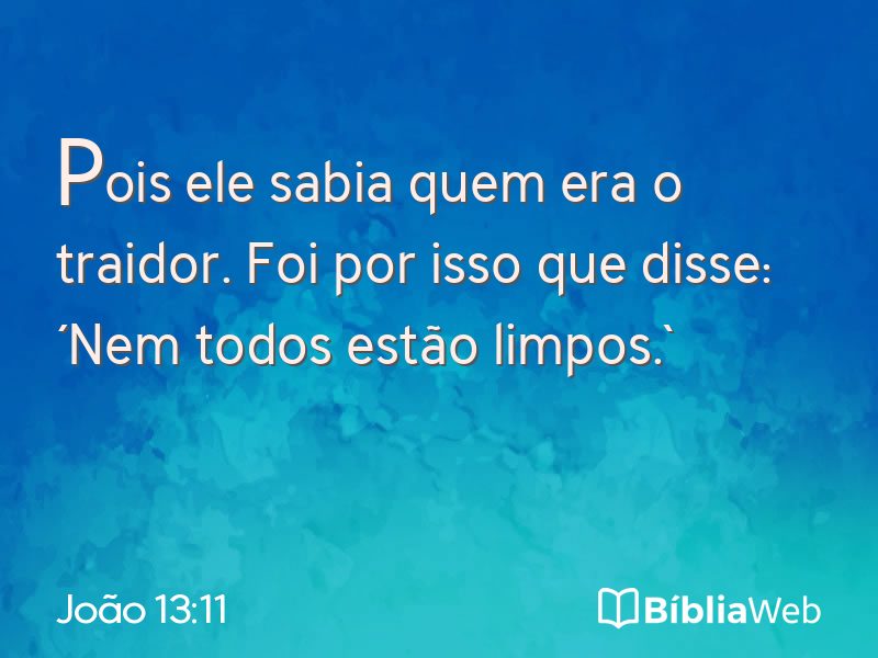 João 13:11 em imagem para compartilhar