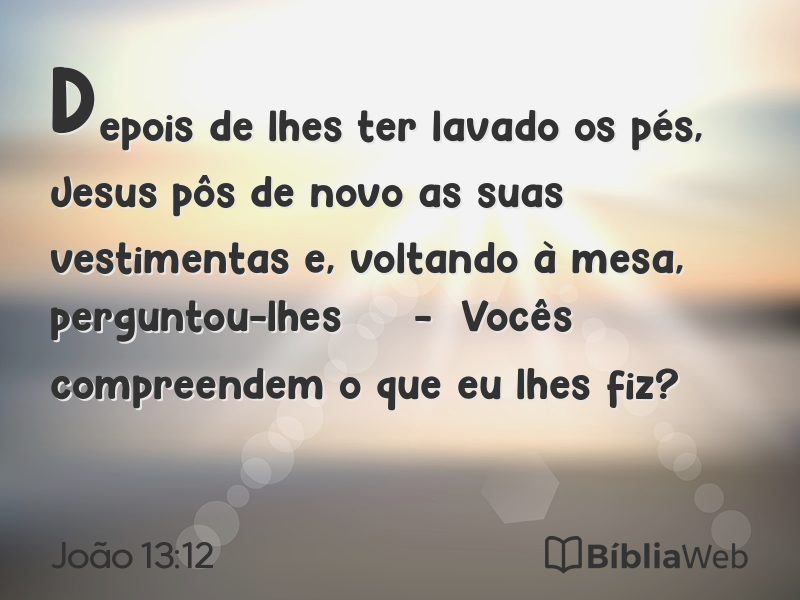 João 13:12 em imagem para compartilhar