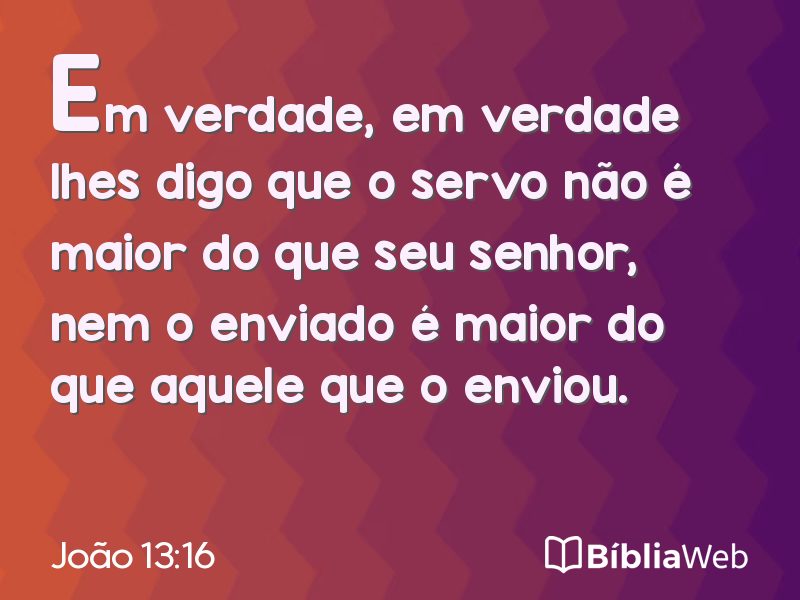 João 13:16 em imagem para compartilhar