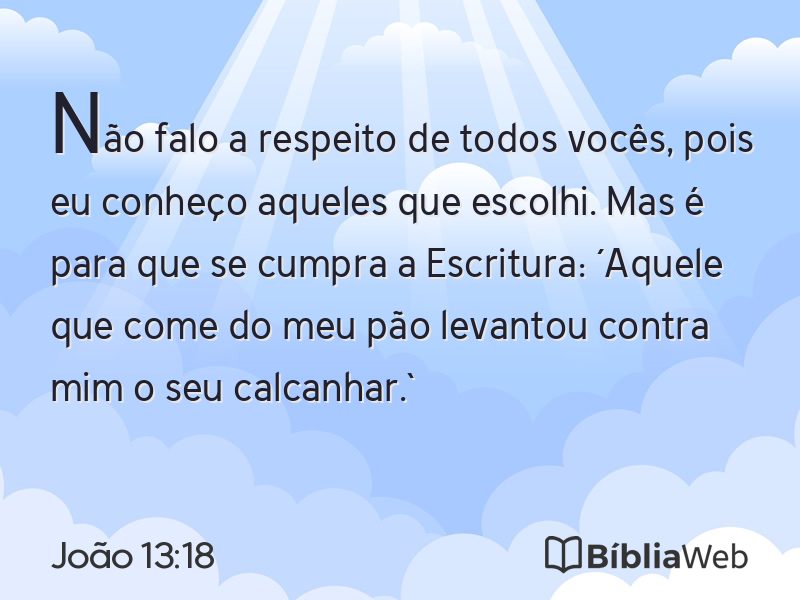 João 13:18 em imagem para compartilhar