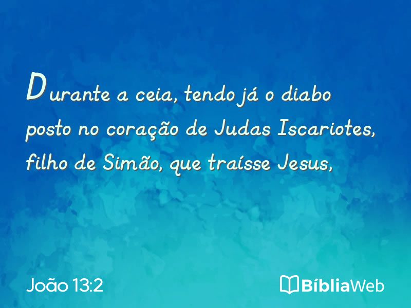 João 13:2 em imagem para compartilhar