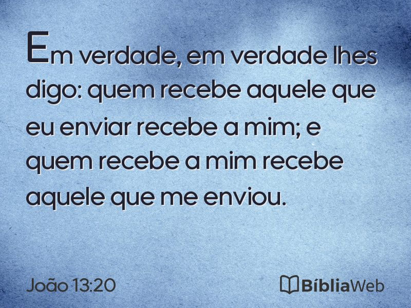 João 13:20 em imagem para compartilhar
