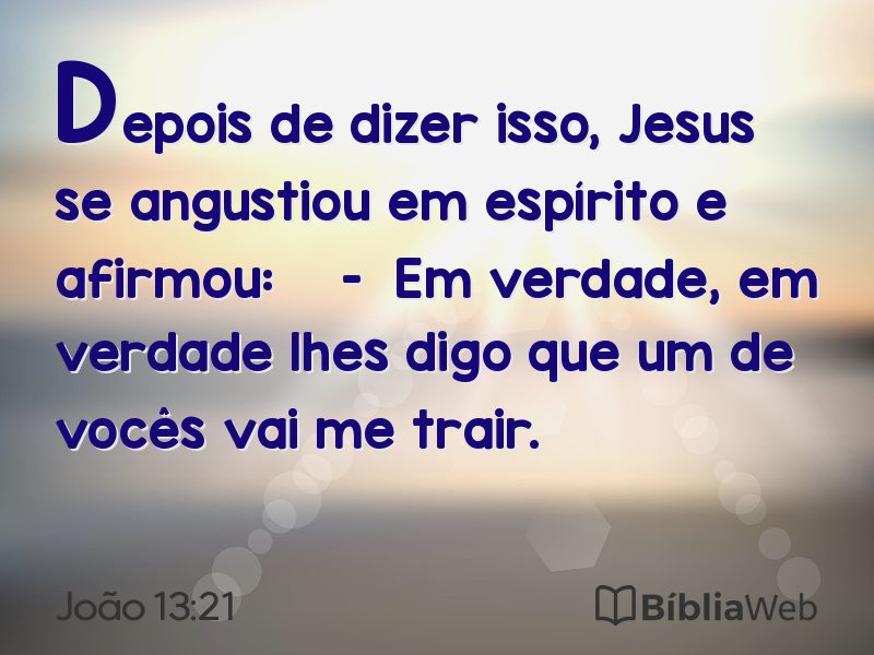 João 13:21 em imagem para compartilhar