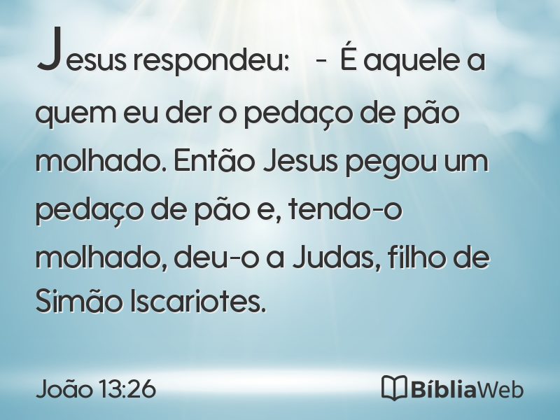 João 13:26 em imagem para compartilhar