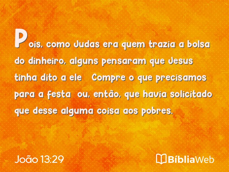 João 13:29 em imagem para compartilhar