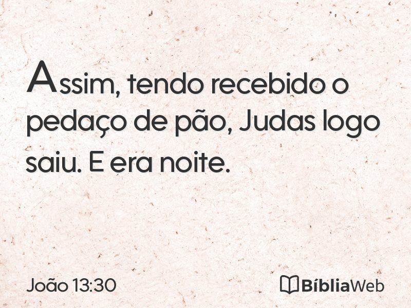 João 13:30 em imagem para compartilhar