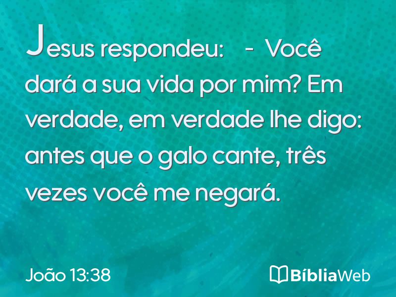 João 13:38 em imagem para compartilhar