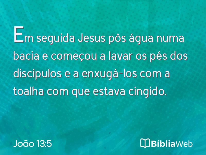 João 13:5 em imagem para compartilhar