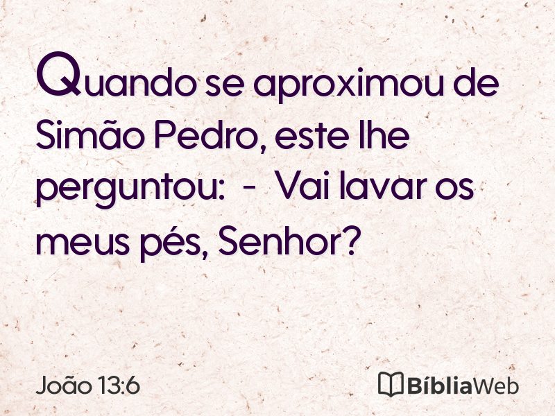 João 13:6 em imagem para compartilhar