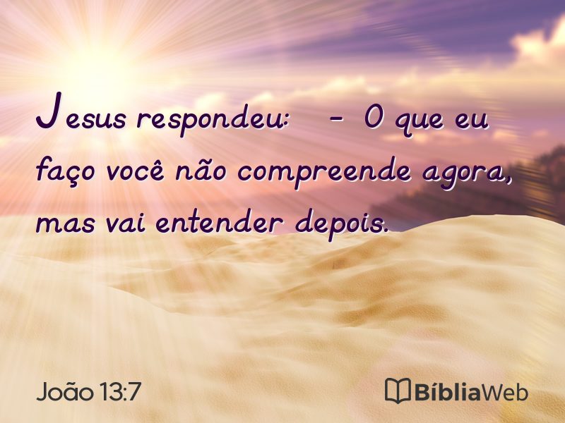 João 13:7 em imagem para compartilhar