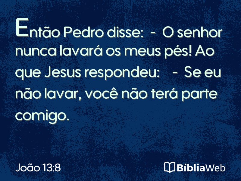 João 13:8 em imagem para compartilhar