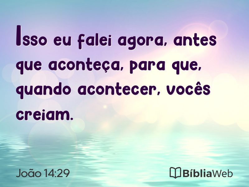 João 14:29 em imagem para compartilhar