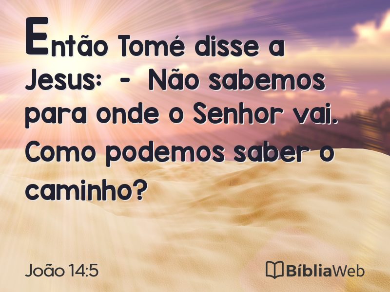 João 14:5 em imagem para compartilhar