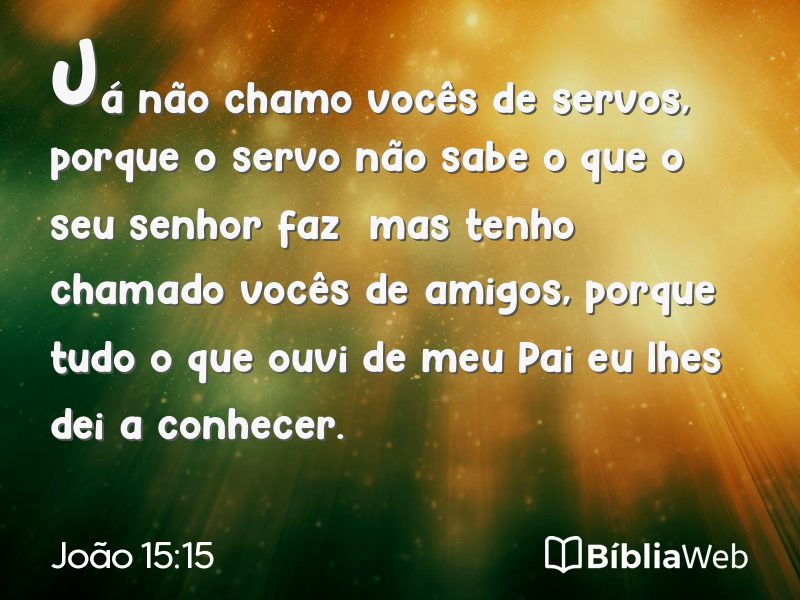 João 15:15 em imagem para compartilhar