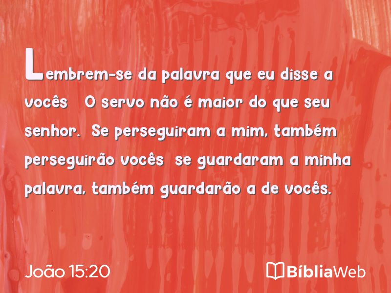 João 15:20 em imagem para compartilhar