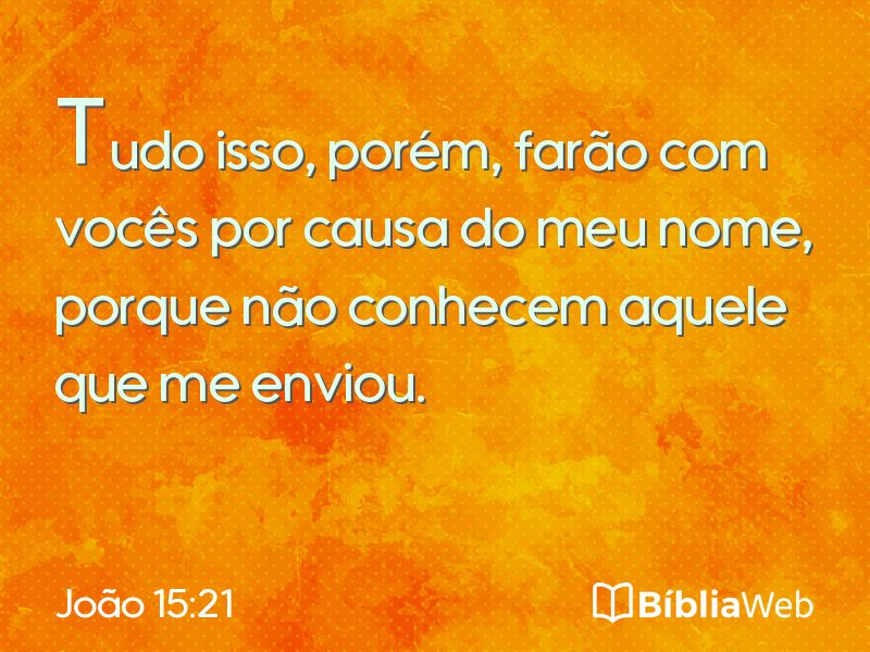 João 15:21 em imagem para compartilhar