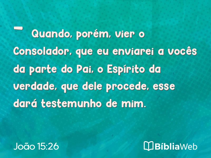 João 15:26 em imagem para compartilhar