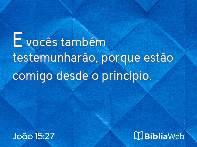 João 15:27 em imagem para compartilhar